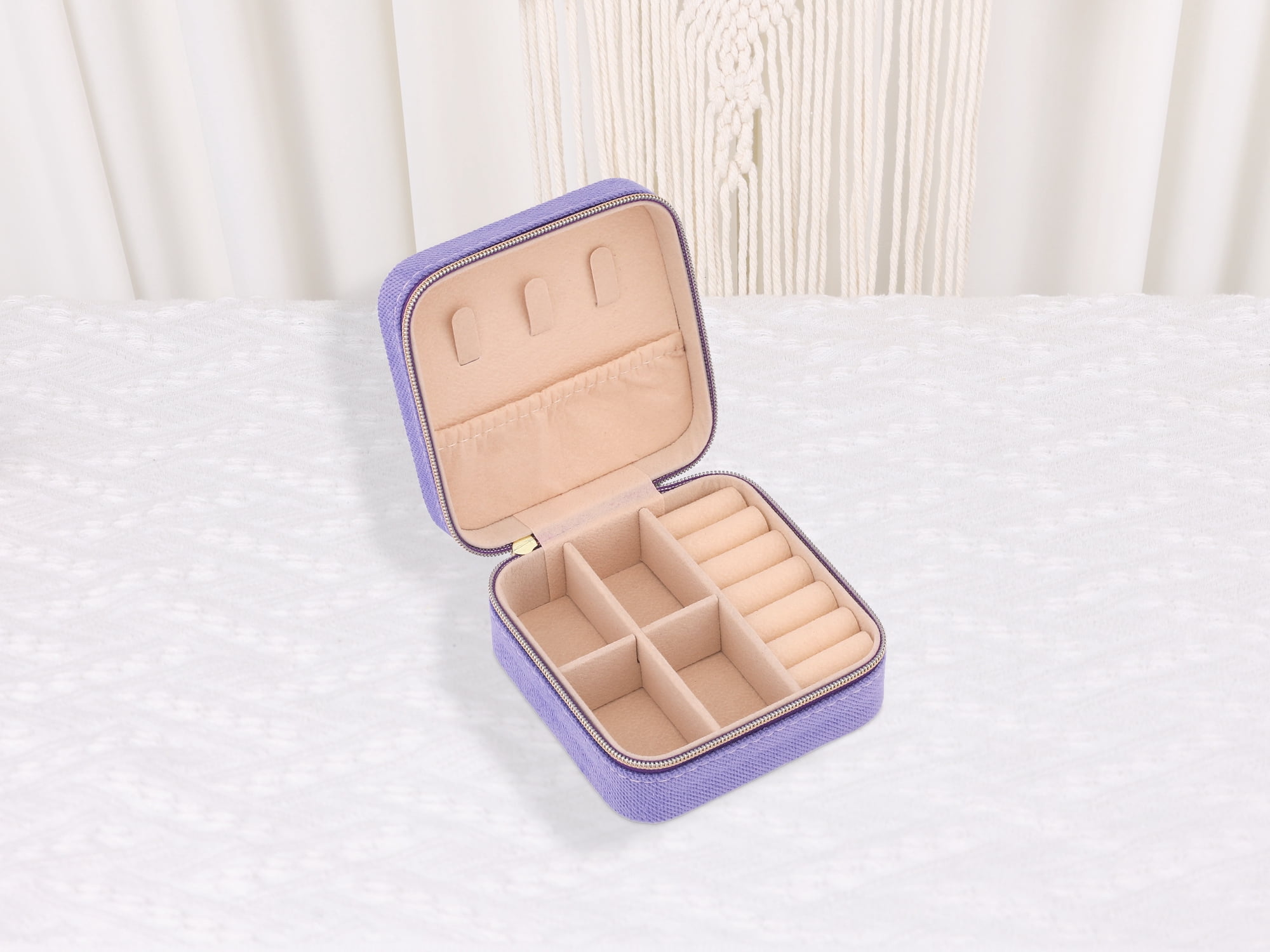 Unique Bargains Travel Portable Organizer Case Jewelry Box Purple