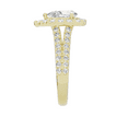 thumbnail image 3 of Unique Moments 2 Ctw Lab-Grown Pear Split Shank Halo Diamond Engagement Ring 10K Yellow Gold, 3 of 6