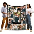 thumbnail image 3 of Picture Blankets Customized, 10 Photos Customized Blanket, Custom Picture Blankets, Gifts for Sister Dad Mom Daughter Son, 3 of 5