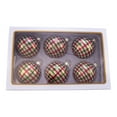thumbnail image 5 of Kurt Adler Kurt S. Adler 80MM Red and Green Plaid Glass Ball, 6 Piece Box Ornament, Gold, White, 5 of 5