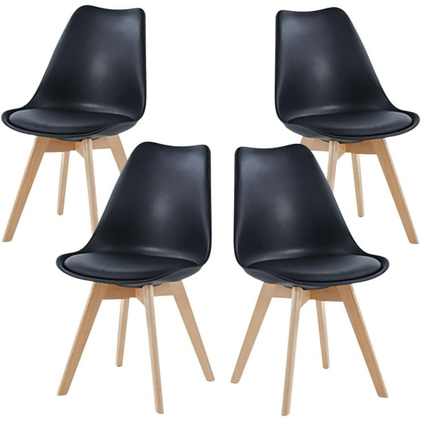 Set de 4 Sillas Ellen de comedor u oficina color Negro