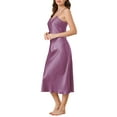 thumbnail image 4 of INSPIRE CHIC Women's Satin Nightgowns V-Neck Camisole Lounge Pajamas Long Silky Dress S Grape Purple, 4 of 6