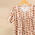 thumbnail image 4 of Chemise de Nuit pour Femmes, Manches Courtes à Col Rond Imprimé, Robe d'Allaitement, Rayonne Spandex Douce, Robe de Détente Longueur Genou, 4 of 5
