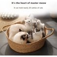 thumbnail image 3 of Nid de Paille pour Chat Lit Confortable Universel pour Toutes les Saisons avec Poignée Nid de Chat en Coque de Maïs Fait Main, 3 of 7