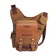 thumbnail image 1 of Bolso bandolera de lona vintage KAUKKO patchwork de cuero 255Caqui, 1 of 5