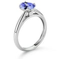 thumbnail image 3 of Gem Stone King 10K White Gold Blue Tanzanite Solitaire Engagement Ring for Women (1.16 Cttw, Oval 8X6MM, Gemstone December Birthstone, Available in Size 5, 6, 7, 8, 9), 3 of 4