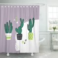 thumbnail image 1 of ABPHQTO Botánica verde lindo con estilo de dibujos animados de cactus en colores pastel Colección de macetas Juego de cortinas de ducha de baño impermeables 165x180 cm ABPHQTO PKNMT66x72Shower-11418, 1 of 2
