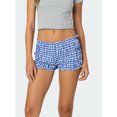 thumbnail image 5 of Rdhnmea Women Plaid Shorts, Elastic Waist Casual Shorts Summer Streetwear, 5 of 9