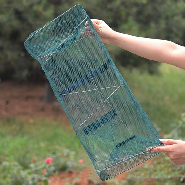 Portable Fishing Net Retractable Fish Shrimp Mesh Cage Cast Net Fishing Trap  Foldable Fishing Net Tackle 