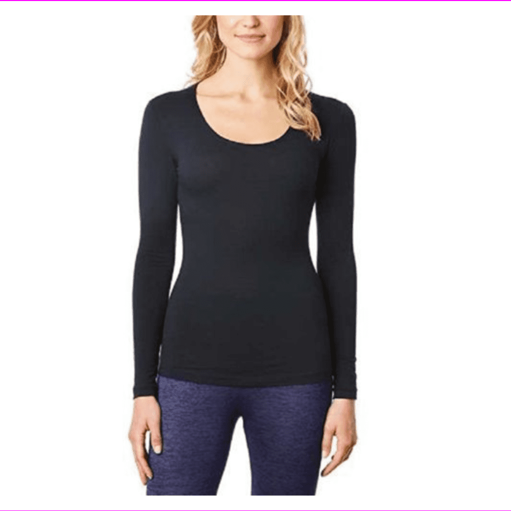 New 32 Degrees Heat Women’s Long Sleeve Scoop Neck Thermal Base Layer Top Large 