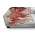 thumbnail image 3 of Lips Soft Flannel Fleece Throw Blanket, Female Blowing Kisses over Water and Reflection Closeup Image, Cozy Plush for Indoor and Outdoor Use, 50" x 60", Off White and Dark Coral, by Ambesonne, 3 of 6