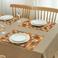 thumbnail image 3 of Harvest Party Placemats Set of 4, 12x18 Inch Rustic Linen Table Mats with Turkey and Pumpkin Pattern, Washable Farmhouse Dining Decor for Fall Family Gatherings, 3 of 6