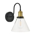 thumbnail image 3 of Histoire 1 light brass and black Wall Sconce, 3 of 5