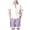 Purple, variant on Boys Girls 2-Piece Summer School Uniform Set (4-16 Years) Classic Contrast Lapel Button Down Shirt and Elastic Waist Shorts Green 5/6
