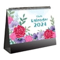 thumbnail image 1 of Calendario alemán de escritorio plegable de pie 2024, de enero de 2024 a diciembre de 2024, 6,9" x 6,3", calendario de escritorio de 12 meses, 1 of 6