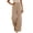 Khaki, variant on Lounge Pants Women 2026 Spring Summer Elastic High Waist Wide Straight Leg Casual Loose Cotton Linen Pants with Pockets