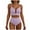 Purple, variant on Taqqpue Beach Vacation Clothes for Women Women's Ruched Tankini Swimsuits V Neck Wrap Tie Back Two Pieces Bathing Suit Tummy Control Swimwear Swim Tank Top with High Waisted Bottom