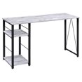 thumbnail image 3 of Bowery Hill Wooden Top 2-Shelf Writing Desk in Antique White and Black, 3 of 7
