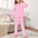 thumbnail image 2 of Odeerbi 2-14 Años Niños Niñas Pijamas Suaves Manga Larga Tops Pantalones Juego Suaves Estrellas Estampadas Ropa de Dormir Franela Juego de Dos Piezas, 2 of 4