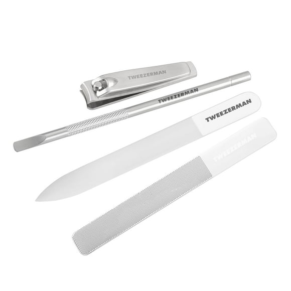 Set de manicura Tweezerman Glass con cortauñas, lima y pulidor