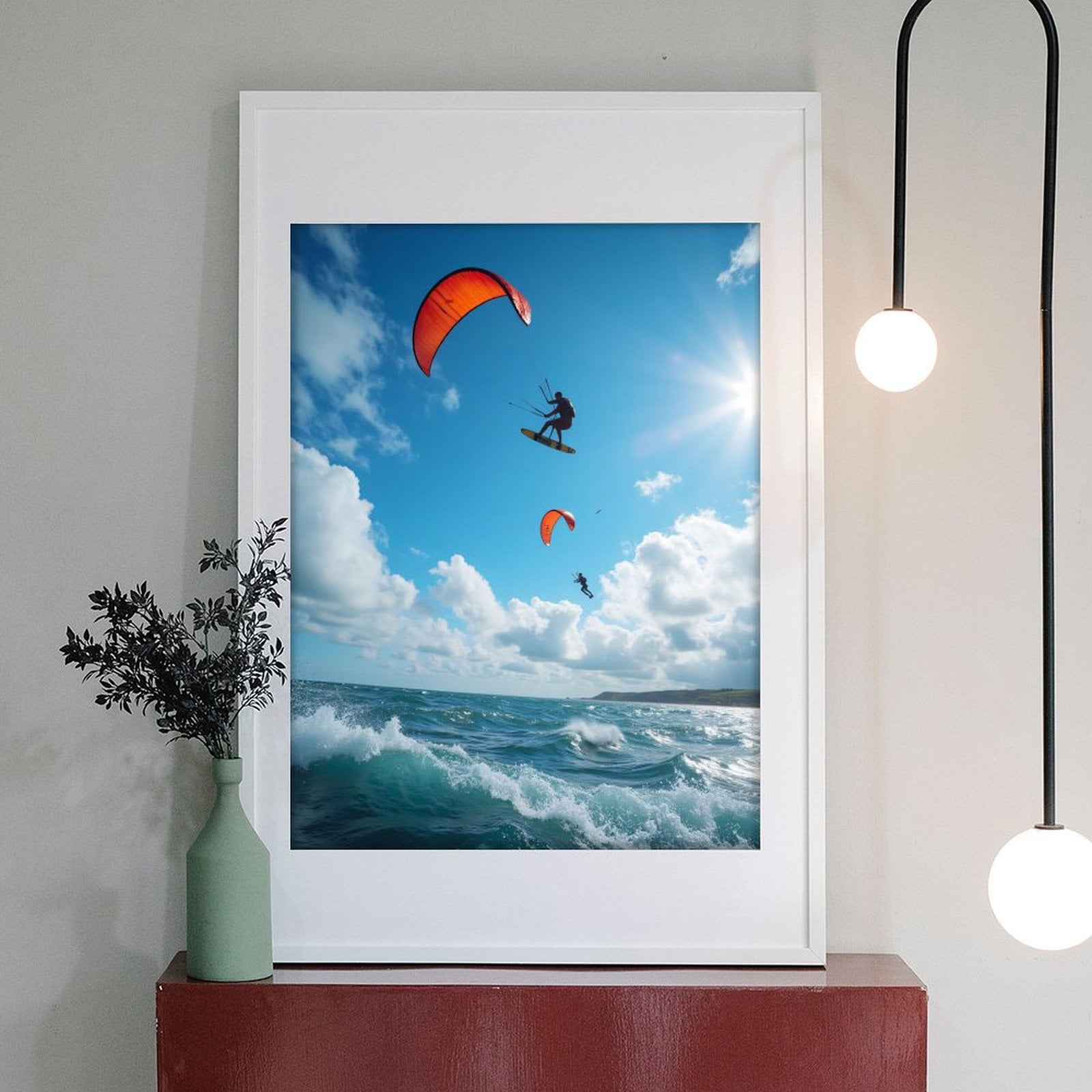 Diamond Art Kits for Adults - 5d Kite Surfing Adventure Blue Sky Diamond Painting for Adults, Diamond Art for Adults Beginners, Diamond Painting Kits for Adults for Home Wall Decor