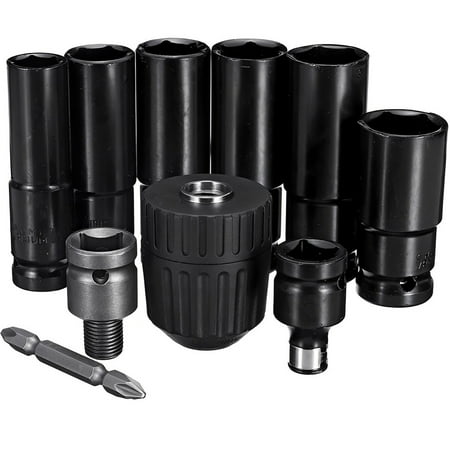 

Adifare 13PCS Impact Socket Set Electric Wrench Hex Socket Head Set Drill Chuck Drive Adapter Set Sleeve Drill Chuck Batch Head For Electric Drill Wrench