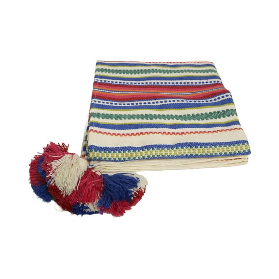 Home&Manor Handcrafted Wool & Cotton Throw Blanket