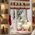 thumbnail image 3 of Valances for Windows Christmas Poinsettia Rod Pocket Cafe Window Treatments Valance Curtains for Kitchen Bathroom Laundry Basement Windows 42"x12", 3 of 7