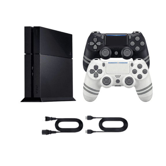 Sony PlayStation 4 PS4 Original 1TB Gaming Console Refurbished - Black Bundle with 2 RetroFam Wireless Controllers