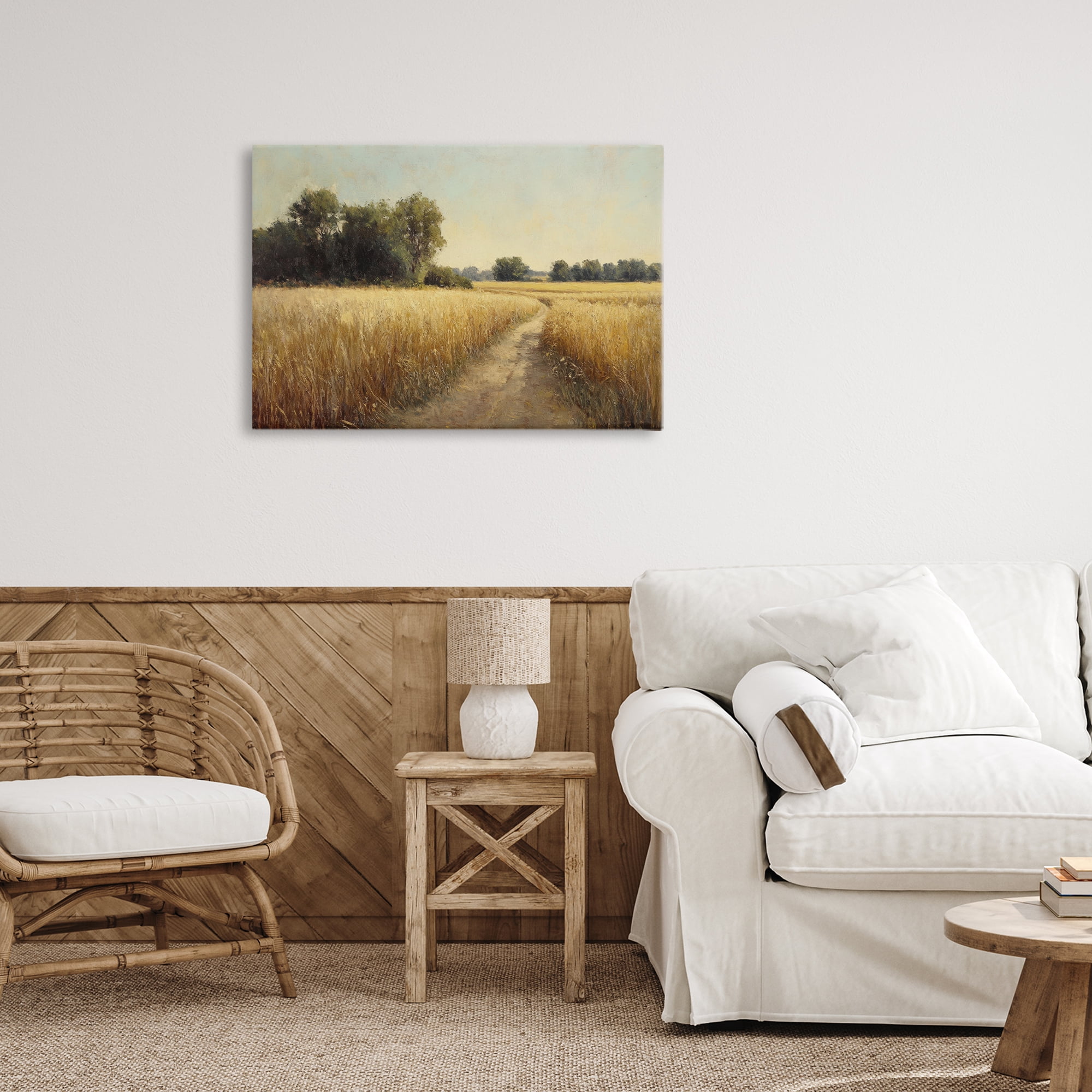Stupell Industries Sunlit Country Wheat Path Canvas Wall Art, design by Petal Prints Design