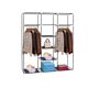 thumbnail image 2 of 69 Inch Portable Non-Woven Fabric Wardrobe Closet with Double Rod Storage Organizer Black, 2 of 4