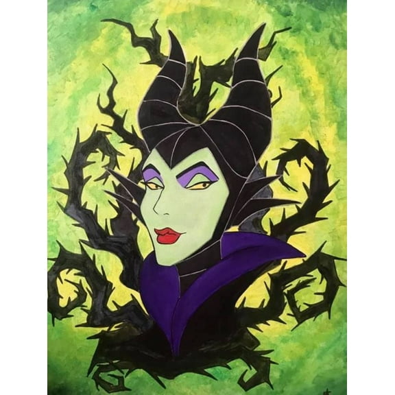 Maleficent Diamond Painting Kits for Adults, 5D Seaside Moon Diamond Art Kits for Beginners, DIY Full Drill Paint with Diamond, Home Wall Decor 12 x16 Inch