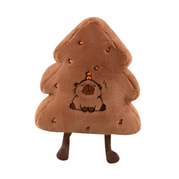 Cojín decorativo ligero y bonito con forma de árbol de Navidad para el hogar y la oficina. Marrón