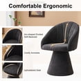 thumbnail image 4 of Swivel Accent Armchair with Chenille Fabric, Comfy Vanity Chair with Curved Backrest, Upholstered Dining Chair for Living Room, 360° Swivel, Gray, 4 of 8