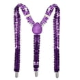 thumbnail image 2 of Suspenders Glitter Sequin Adjustable Y-Back Elastic Unisex Trouser Suspenders for Festival Stage Performance Purple One Size, 2 of 3