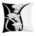 thumbnail image 1 of Art Nouveau Throw Pillow Cushion Cover, Crevalle Blossom Background in Contrasting Tones Artistic Illustration, Decorative Square Accent Pillow Case, 16 X 16 Inches, Black and White, by Ambesonne, 1 of 2