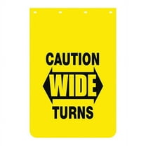 Buyers Products Mudflap,Caution Wide Turns,24" x 30",PK2 B2430YC
