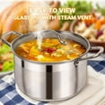 thumbnail image 4 of 8 Quart Stainless Steel Stock Pot with Visible Lid Heavy Duty Nonstick Cookware, 4 of 7
