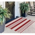 thumbnail image 7 of Red and White Striped Outdoor Rug 24'' x 35'' Door Mat Outdoor Machine Washable Welcome Mats Cotton Hand-Woven Entryway Rug for Front Porch/Entryway/Laundry/Bathroom/Bedroom, 7 of 7