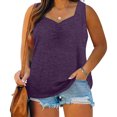 thumbnail image 2 of RQYYD Plus Size Women's Sweetheart Neck Sleeveless T Shirts Solid Color Cotton Soft Tees Loose Fit Tops, 2 of 6
