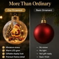 thumbnail image 6 of Glowing Christmas Diorama Ornament 3.14 Inch Clear Acrylic Scene, Warm LED Light Illuminates Intricate Miniature Scenes for Holiday Hanging Decor Home Displays Family Gifts and Keepsakes, 6 of 7