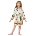 thumbnail image 6 of FORMRS Niños Bathrobe Unisex Hooded Robe Soft Plush Pajamas Sleepwear, Size 2-3T, Gray Cartoon Halloween Cat, 6 of 7