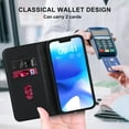 thumbnail image 6 of Wallet Case for iPhone 13 Pro Max 6.7 inch, Luxury Quilted PU Leather Flip Cover [Shockproof TPU] [Support Wireless Charging] with 2 Card Slots, Kickstand, FRID Blocking Case Cover, Black, 6 of 10