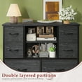 thumbnail image 6 of Black Tall Dresser with Fabric Drawers for Bedroom 38"W x 48.1"H Dresser & Chests of Drawers for Living Room, 6 of 10
