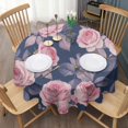 thumbnail image 3 of Pioneer Flower Floral Print Pattern Round Tablecloth 60"x60",Wrinkle Wipeable Table Cloth for Kitchen Dining Room Picnic Patio Party, 3 of 6