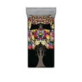 thumbnail image 2 of Ambesonne Colorful Fitted Sheet & Pillow Sham Set, Floral Trees Blossoms, Queen, Multicolor, 2 of 3