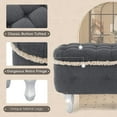 thumbnail image 3 of S-HOME 29.5 Inch Footboard Bench in Fabric Upholstered Design with Hidden Storage and Stylish Fringe for Any Room, 3 of 12
