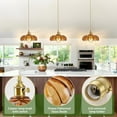 thumbnail image 6 of ZJQYDS Plug in Pendant Light, Hanging Lights with Plug in Cord, Hanging Light Fixture with Amber Color Glass, E26 Pendant Lighting for Kitchen Island, Bedroom, Dining Room-Browm, 6 of 14