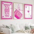 thumbnail image 4 of Póster de póker Y2k para decoración del hogar, pintura en lienzo minimalista, arte de pared Retro de moda rosa, estética divertida, Lucky You, habitación de niña, 4 of 4