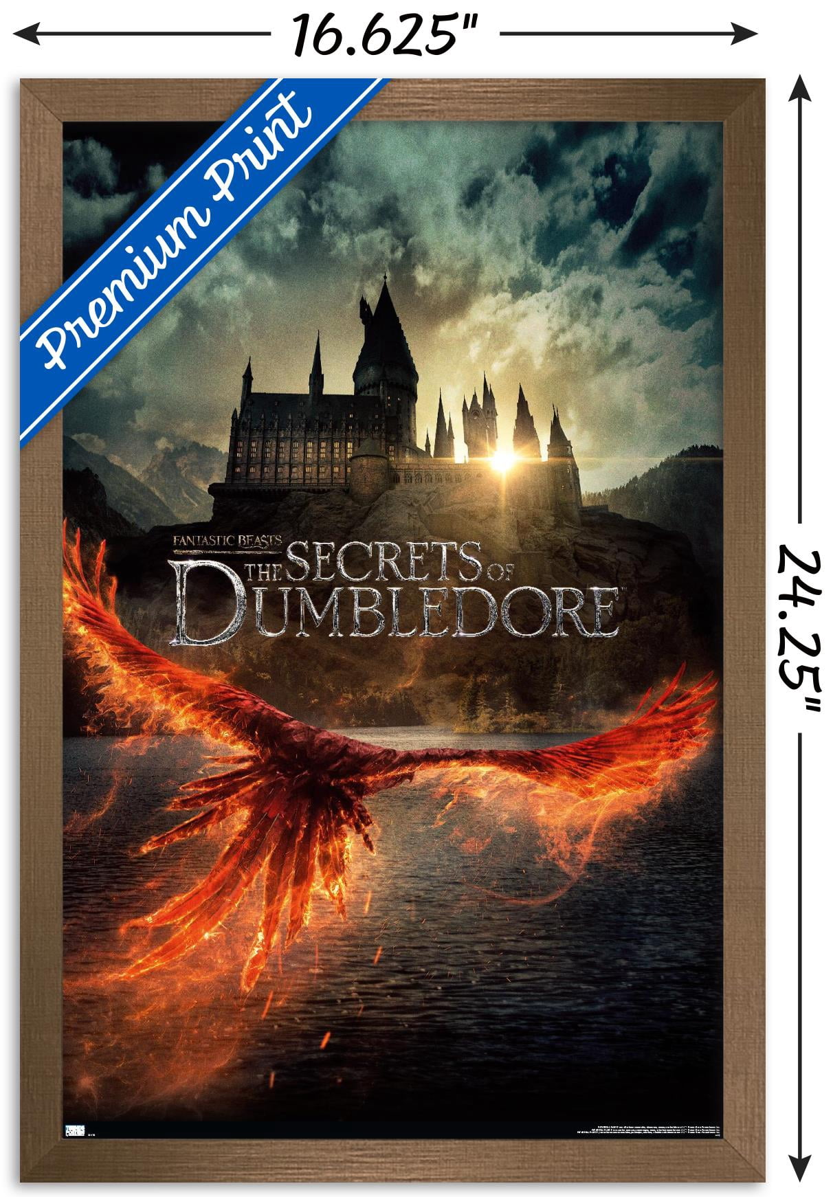 Fantastic Beasts: The Secrets of Dumbledore - Teaser One-Sheet Wall Poster, 14.725" x 22.375" Framed